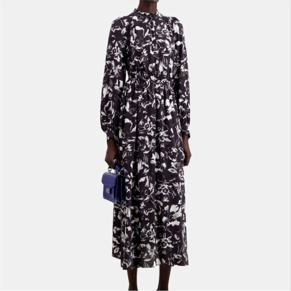 The Kooples Monochrome Floral Long Sleeve Dress